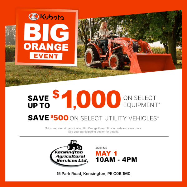 Kubota Big Orange Event Sale - Join Us May 1th 2026